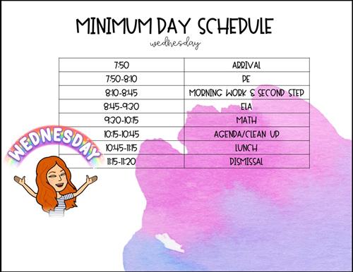 Wednesday Schedule